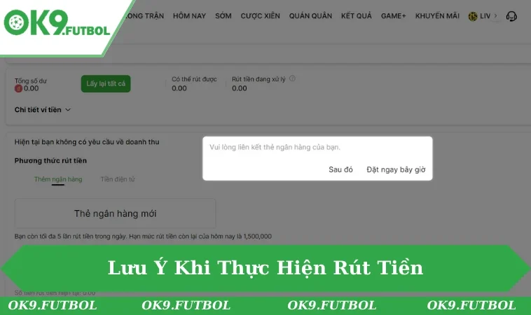 Rút Tiền OK9 3 Người chơi cần lưu ý điểm quan trọng mới rút được tiền